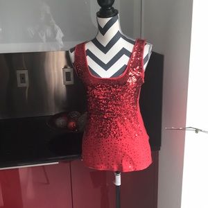 Bebe Sequin Tank Top